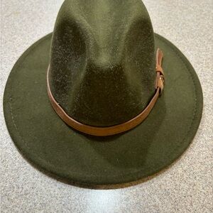 Olive Green Cowboy Hat with Brown Band